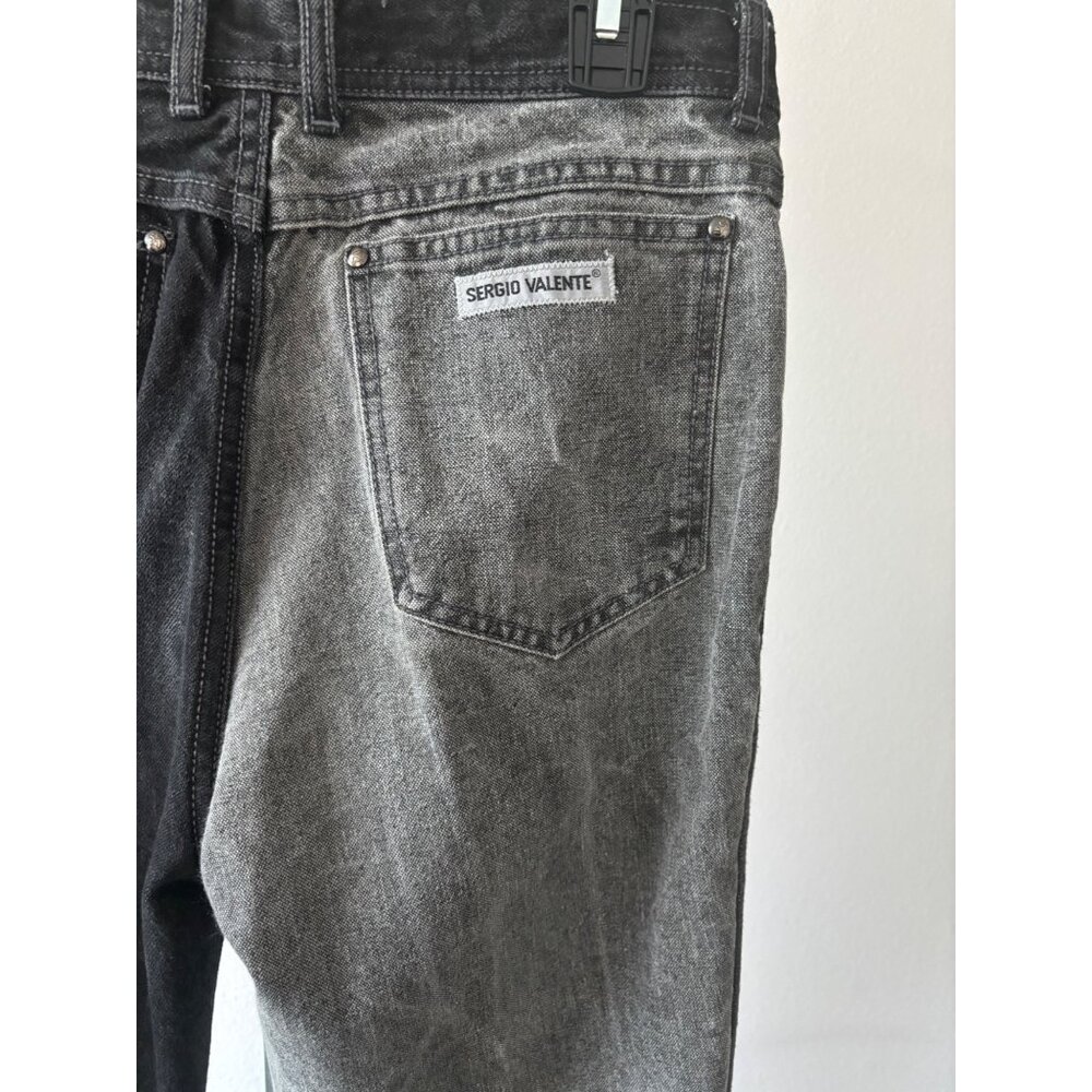 VTG Sergio Valente Jeans 32 Two-Tone High Rise Straight Leg Festival Streetwear - Picture 11 of 16